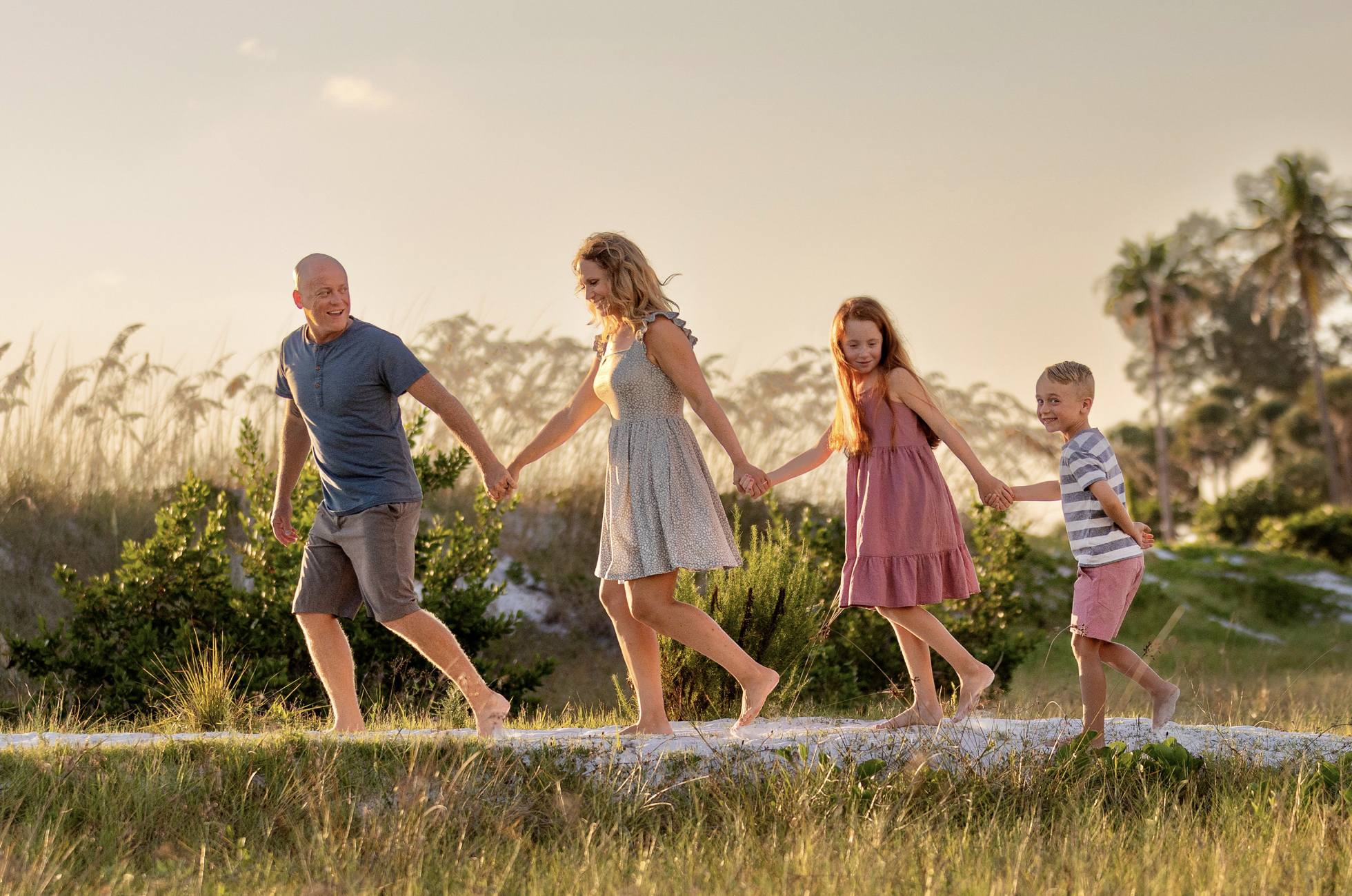 Family walking on the beach sarasota florida 