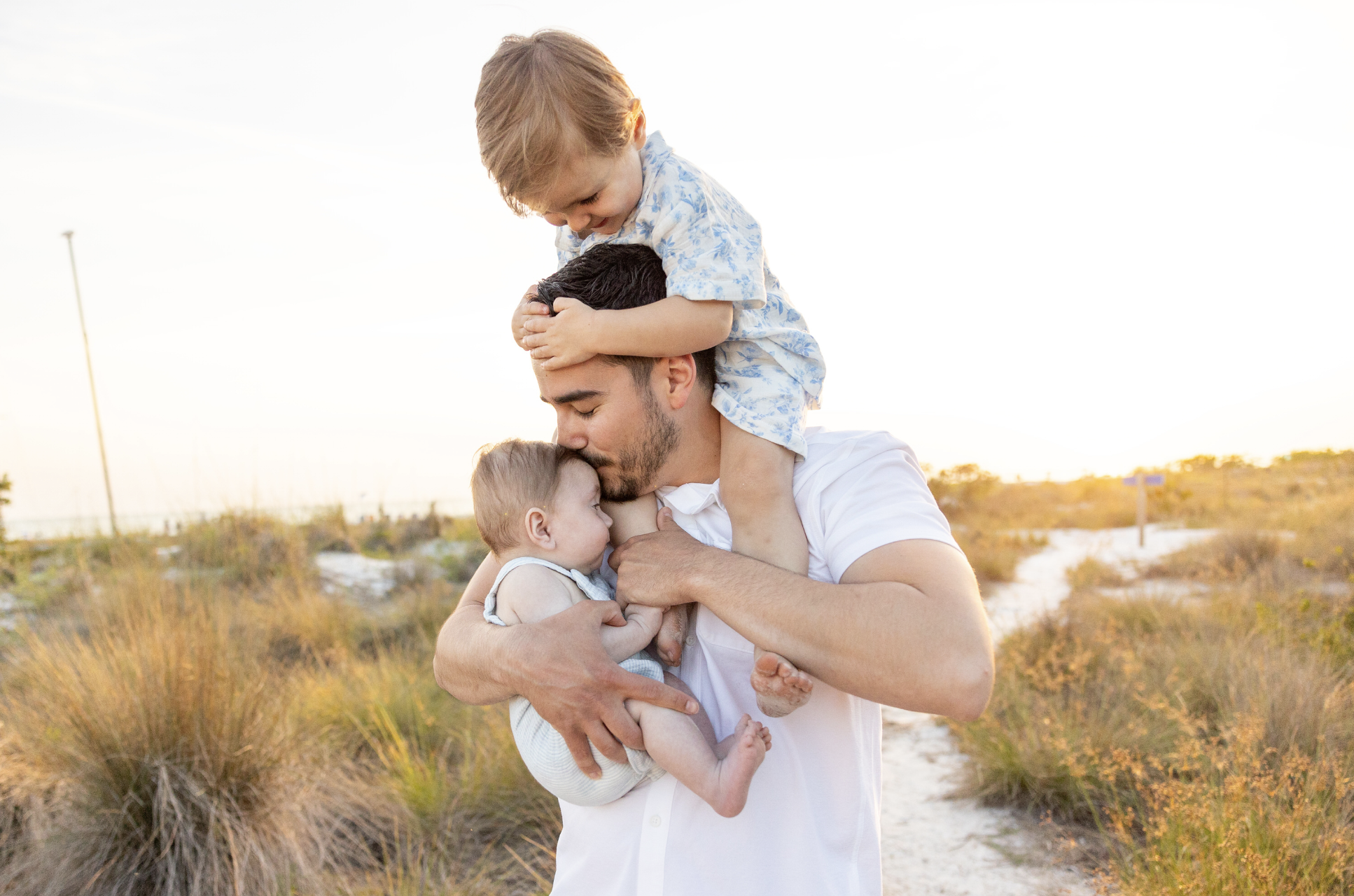 family portrait at sunset on siesta key